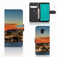 Samsung Galaxy J6 2018 | Telefoonhoesje | Met pasjeshouder | Olifanten Samsung Galaxy J6 2018 | Telefoonhoesje | Met pasjeshouder | Olifanten