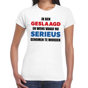 Ik ben geslaagd serieus t-shirt wit dames