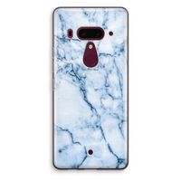 Blauw marmer: HTC U12+ Transparant Hoesje