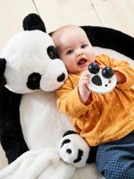 Koffer speeltapijt + knuffel Panda. zwart