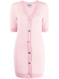 MOSCHINO JEANS robe courte en maille à col v - Rose