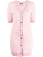 MOSCHINO JEANS robe courte en maille à col v - Rose