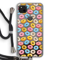 Pink donuts: Pixel 4a Transparant Hoesje met koord