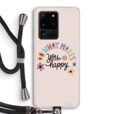 Happy days: Samsung Galaxy S20 Ultra Transparant Hoesje met koord
