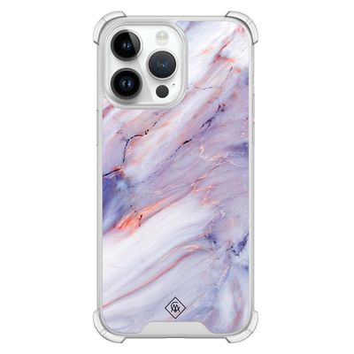 iPhone 14 Pro Max shockproof hoesje - Marmer paars