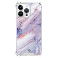 iPhone 14 Pro Max shockproof hoesje - Marmer paars