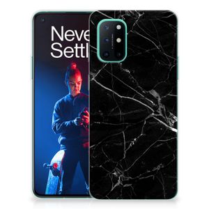 OnePlus 8T TPU Siliconen Hoesje Marmer Zwart - Origineel Cadeau Vader