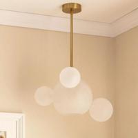 Hanglamp modern goud met opaalglas E27 fitting 'Kenji' Hanglamp modern goud met opaalglas E27 fitting 'Kenji'