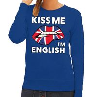 Kiss me I am English blauwe trui voor dames 2XL  -
