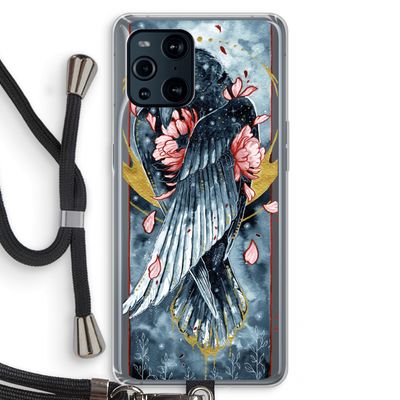 Golden Raven: Oppo Find X3 Pro Transparant Hoesje met koord