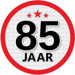 10x 85 Jaar leeftijd stickers rond verjaardag versiering - Feeststickers