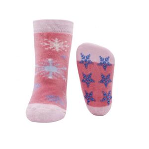 Ewers antislip sokken Stoppi sneeuwvlokken roze Maat