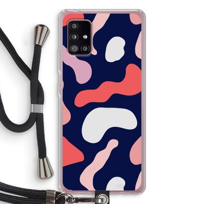 Memphis Shapes Pink: Samsung Galaxy A51 5G Transparant Hoesje met koord