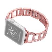 Kleurrijke diamant roestvrijstalen horlogeband voor Apple Watch serie & 44mm/3 & 2 & 1 42mm (Rose goud)