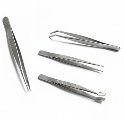 Pincetten set 4-delig - zilver - RVS metaal
