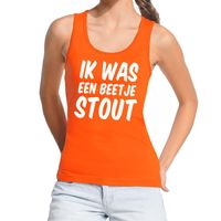 Oranje Ik was een beetje stout tanktop / mouwloos shirt voor da