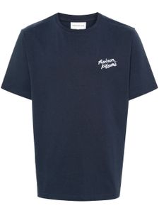 Maison Kitsuné t-shirt en coton à logo brodé - Bleu