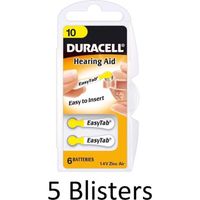 30 Stuks (5 Blisters a 6 st) Duracell Hearing Aid DA10 1.4V niet-oplaadbare batterij - thumbnail