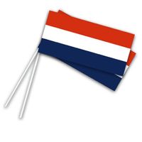 Papieren zwaaivlaggetjes op stokje Holland (50st)