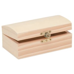 Houten kistje met deksel 8 x 14 cm hobby/knutselmateriaal   -