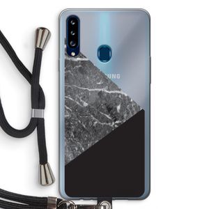 Combinatie marmer: Samsung Galaxy A20s Transparant Hoesje met koord