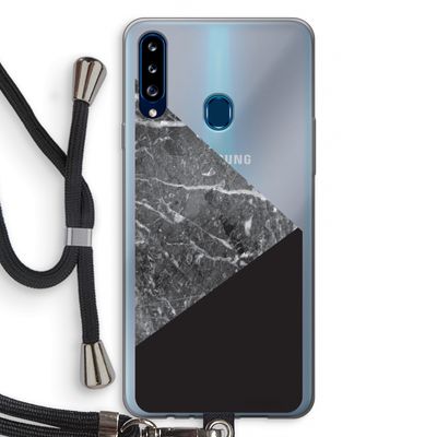 Combinatie marmer: Samsung Galaxy A20s Transparant Hoesje met koord