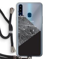 Combinatie marmer: Samsung Galaxy A20s Transparant Hoesje met koord