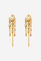 Wouters & Hendrix oorbellen Stud with Dangling Leaves ESC091 gold-plated silver