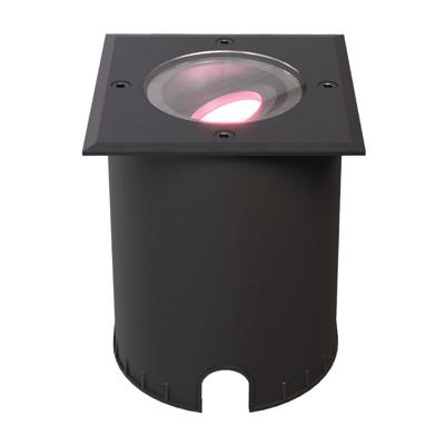 Cody - Smart LED Grondspot - IP67 waterdicht - 5,5 Watt 345 Lumen - Kantelbaar - Overrijdbaar - Vierkant - Wifi + Bluetooth - RGBWW - GU10 - Google Home, Amazon Alexa en Siri - Zwart