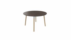 Tafel 9311 rond - 80 cm. - Alu - Eiken donker - Beuken naturel