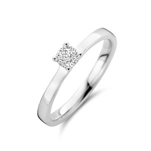 Ring Solitair witgoud-diamant 0.25ct H Si 4 mm