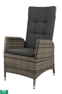 Qopps Manhattan Grijs verstelbaar tuinstoel