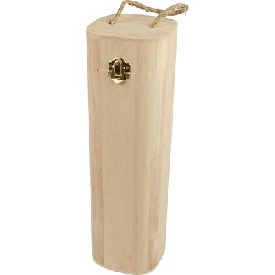 Creativ Company Houten wijndoos met lus, h: 34 cm, afm 10x10 cm, 1 stuk