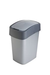 Curver flip bin 25 liter zilver/antraciet