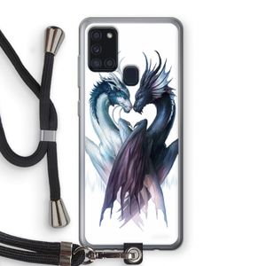 Yin Yang Dragons: Samsung Galaxy A21s Transparant Hoesje met koord