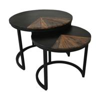 Salontafel Ronin Set - 60/45 - Naturel/Zwart - Mango