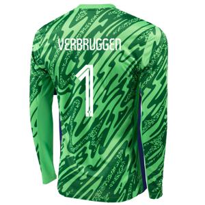 Nike Nederland Verbruggen 1 Keepersshirt Lange Mouwen 2024-2026 Groen