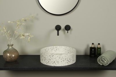 Terrazzo Waskom Wit Rond 39x12 cm | TRZ-501lt