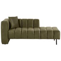 Beliani - LANNILS - Chaise longue - Groen - Linkszijdig - Fluweel