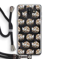 Slapende poes: Samsung Galaxy J8 (2018) Transparant Hoesje met koord