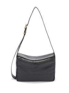 Jil Sander crocodile-embossed leather crossbody bag - Noir