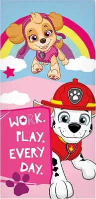 Paw Patrol handdoek Work, Play Every day 70 x 140 cm - Katoen