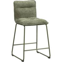 Leen Bakker - Barkruk Stella - Stof/Staal - Groen - 46x55x95 Cm