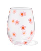 HEMA Drinkglas 550ml bloem roze