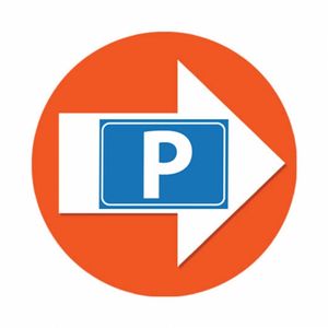 Bewegwijzering stickers oranje met P symbool 4 st - Feeststickers