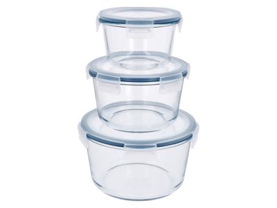 SILVERCREST Glazen vershoudbakjes (Rond, 3-delig)