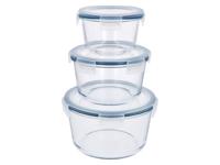 SILVERCREST Glazen vershoudbakjes (Rond, 3-delig)