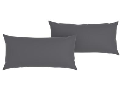 LIVARNO home 2 Mousseline kussenslopen 80 x 40 cm (Grijs)