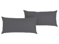 LIVARNO home 2 Mousseline kussenslopen 80 x 40 cm (Grijs)