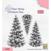 Nellie's Choice • christmas time clear stempels 3 snowy fir trees